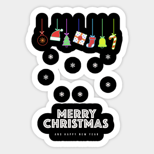Merry Christmas and happy New Year Sticker